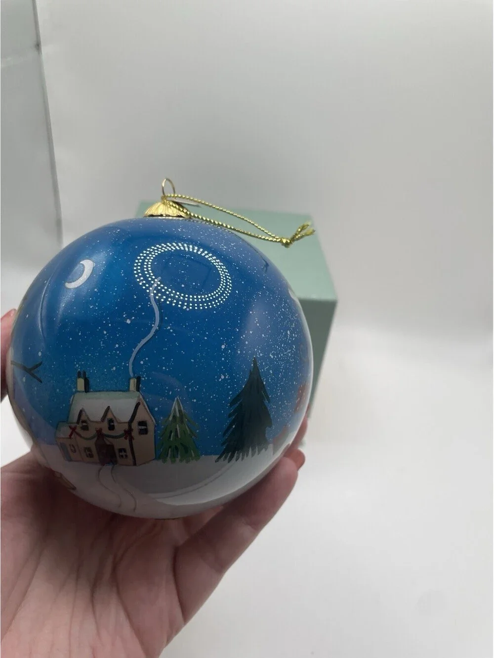 Pier 1 Imports Li Bien 2019 Santa And Reindeer Christmas Ornament with Box
